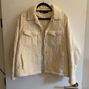 Zara Cream Colored Quilted Jacket